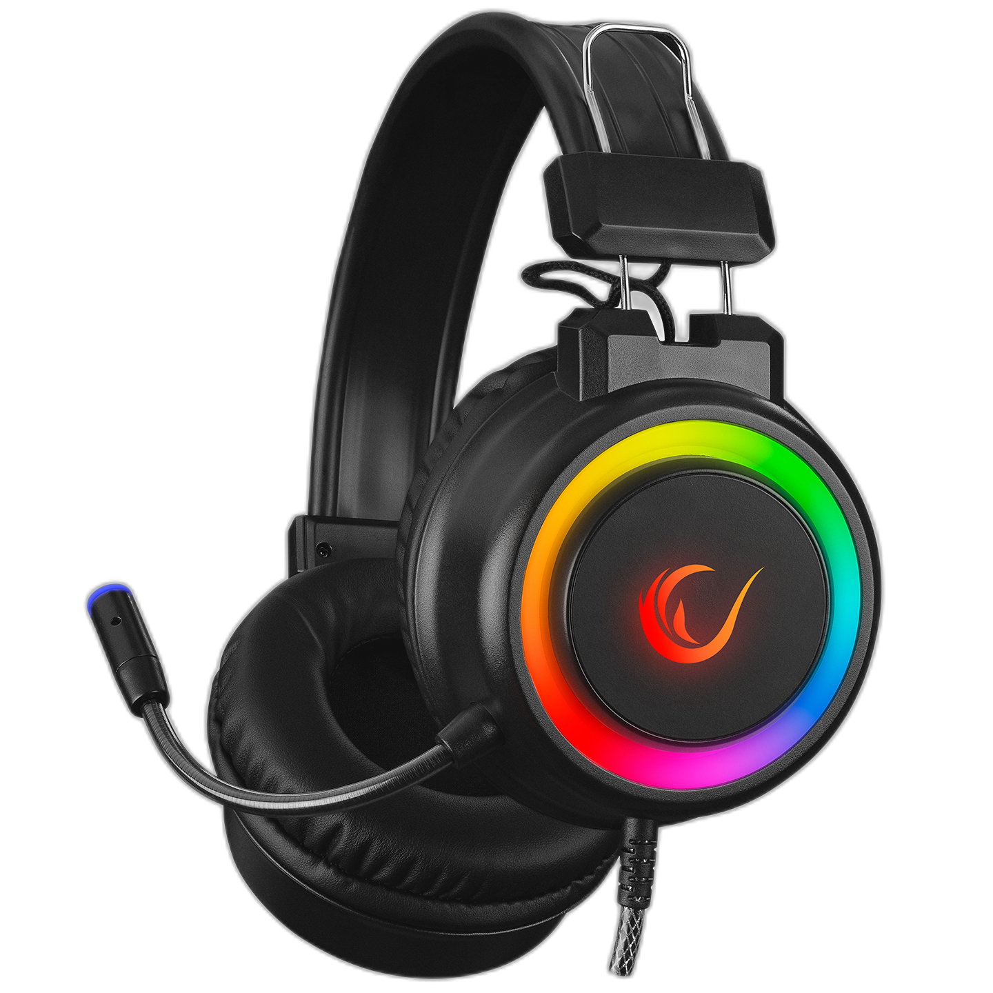Casti Gaming Rampage SN-R10 ALQUIST, Iluminare RGB, 3.5 mm Jack&USB, Negru