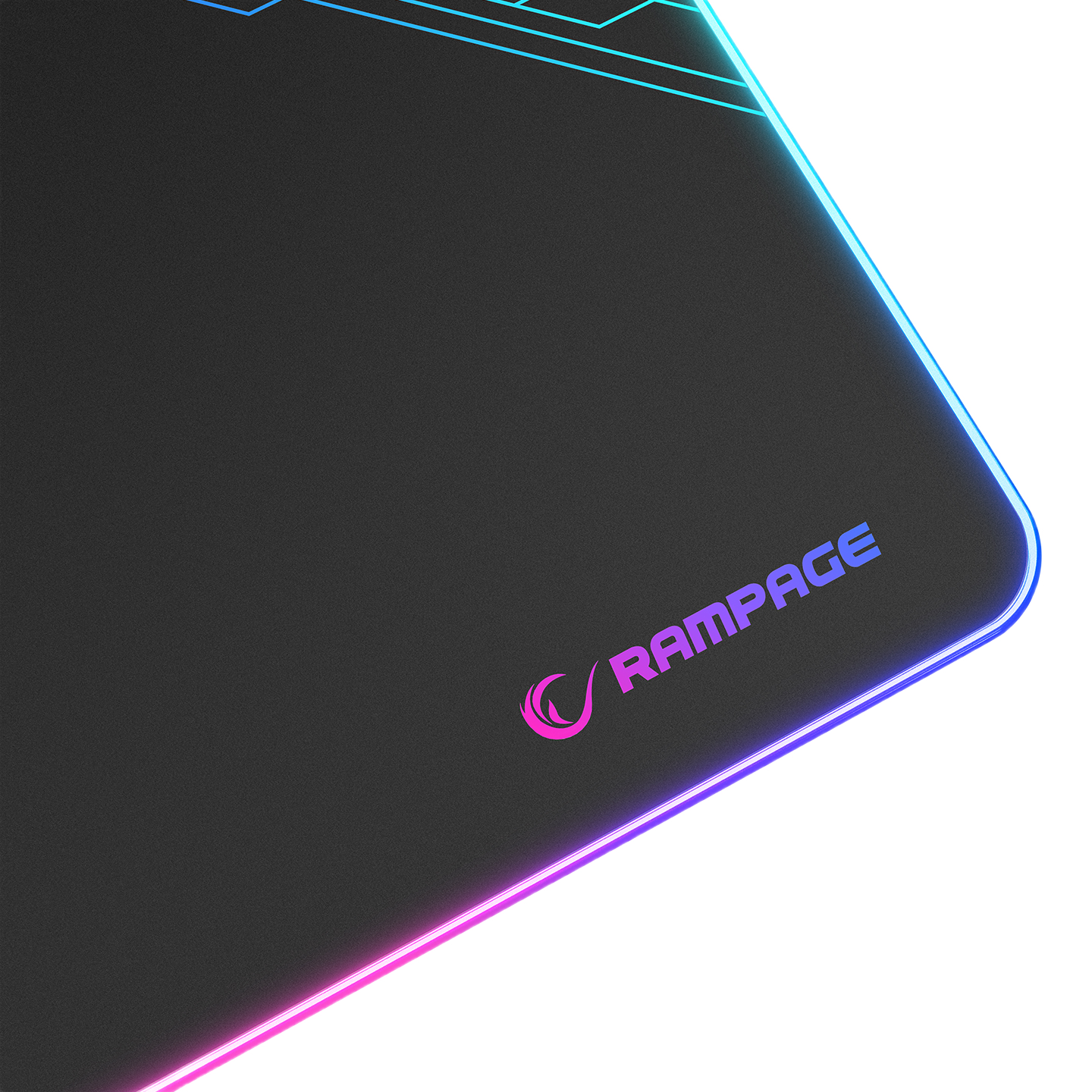 Mousepad Gaming, Rampage MP-13 AURA, Iluminare RGB, 360x260x5mm, Negru