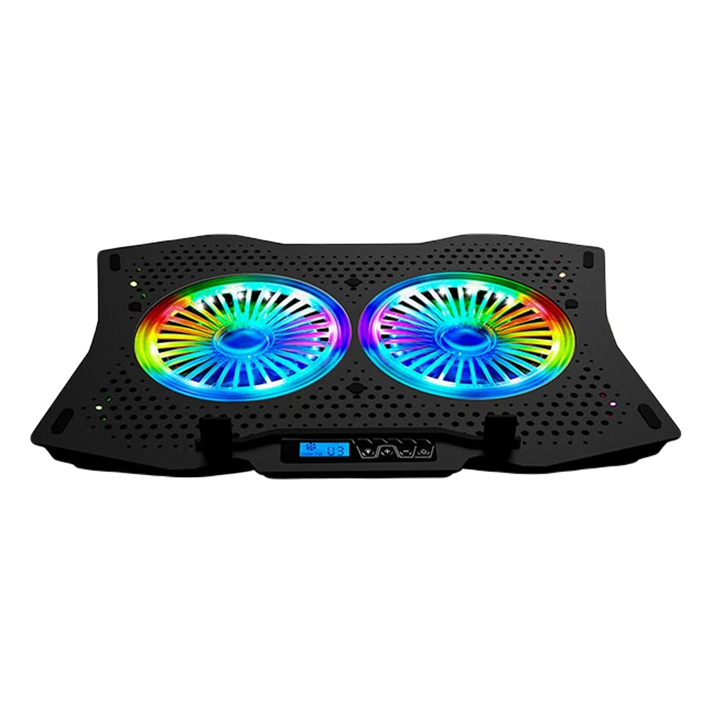 Cooler Laptop AD-RC9 TORNADO, 2 ventilatoare, Iluminare RGB,10-18, Negru