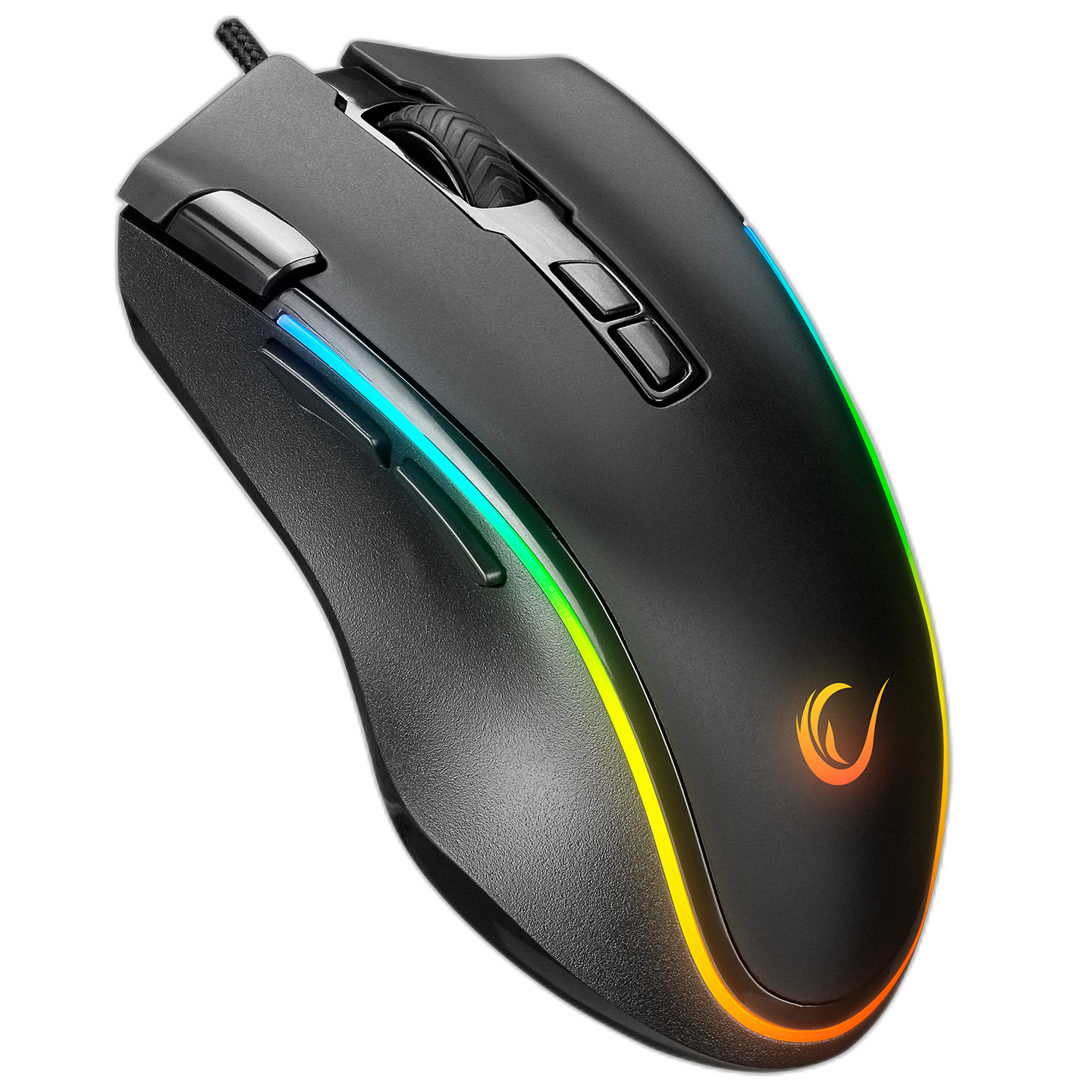 Mouse gaming Rampage SMX-G72 GREEDY, Iluminare RGB, 7200 DPI, 8 Butoane, functie dublu clic, Negru