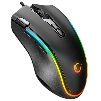 Mouse gaming Rampage SMX-G72 GREEDY, Iluminare RGB, 7200 DPI, 8 Butoane, functie dublu clic, Negru