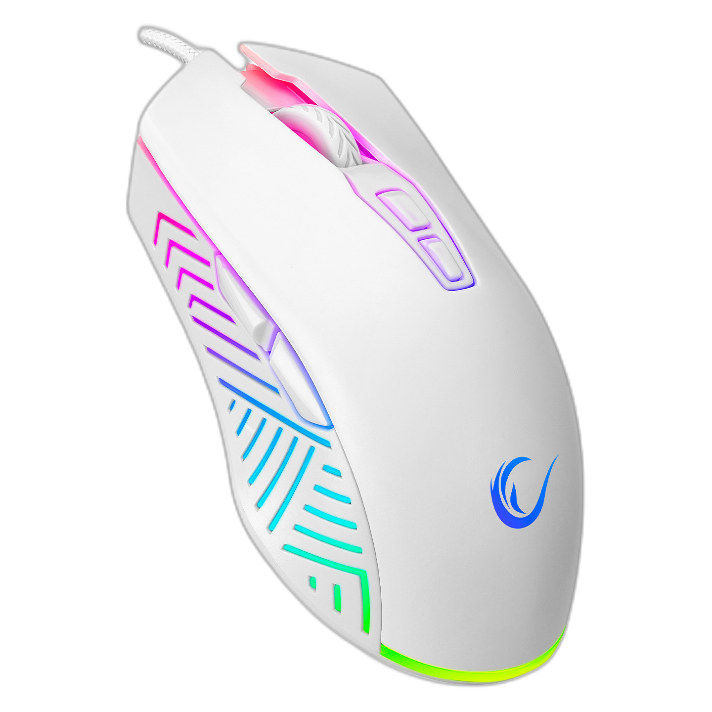 Mouse gaming Rampage SMX-G68 SPEAR, Iluminare RGB, 7200 DPI, 7 Butoane, Programabil,Alb