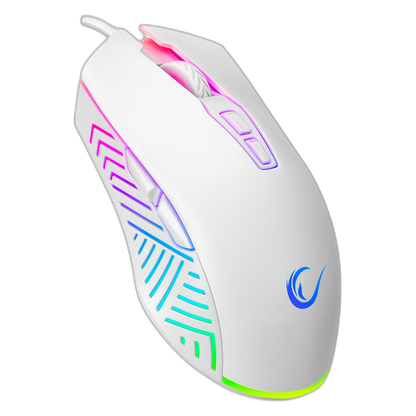 Mouse gaming Rampage SMX-G68 SPEAR, Iluminare RGB, 7200 DPI, 7 Butoane, Programabil,Alb