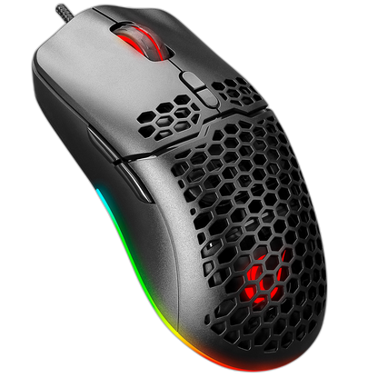 Mouse gaming Rampage SMX-R77 X-TITAN, Ultrausor 67g, Iluminare RGB, 7200 DPI, 7 Butoane, Programabil, Negru