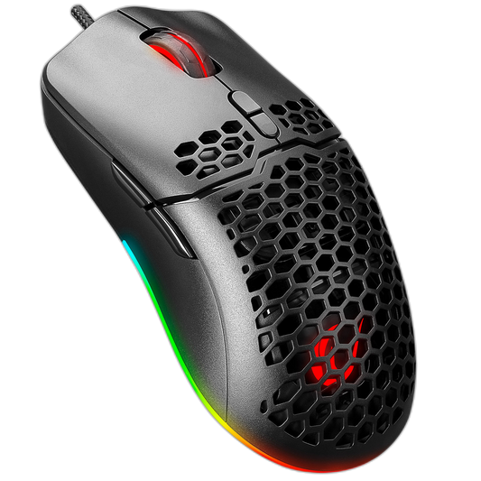 Mouse gaming Rampage SMX-R77 X-TITAN, Ultrausor 67g, Iluminare RGB, 7200 DPI, 7 Butoane, Programabil, Negru