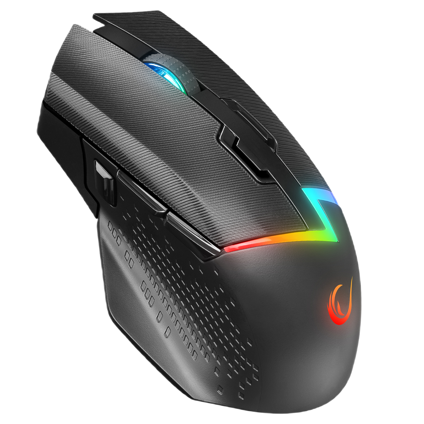 Mouse Gaming Wireless, Rampage DROP M3, Iluminare RGB, 10000 DPI, 10 Butoane, Programabil, 2.4GHz&Wired, USB-C, Negru