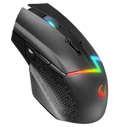 Mouse Gaming Wireless, Rampage DROP M3, Iluminare RGB, 10000 DPI, 10 Butoane, Programabil, 2.4GHz&Wired, USB-C, Negru