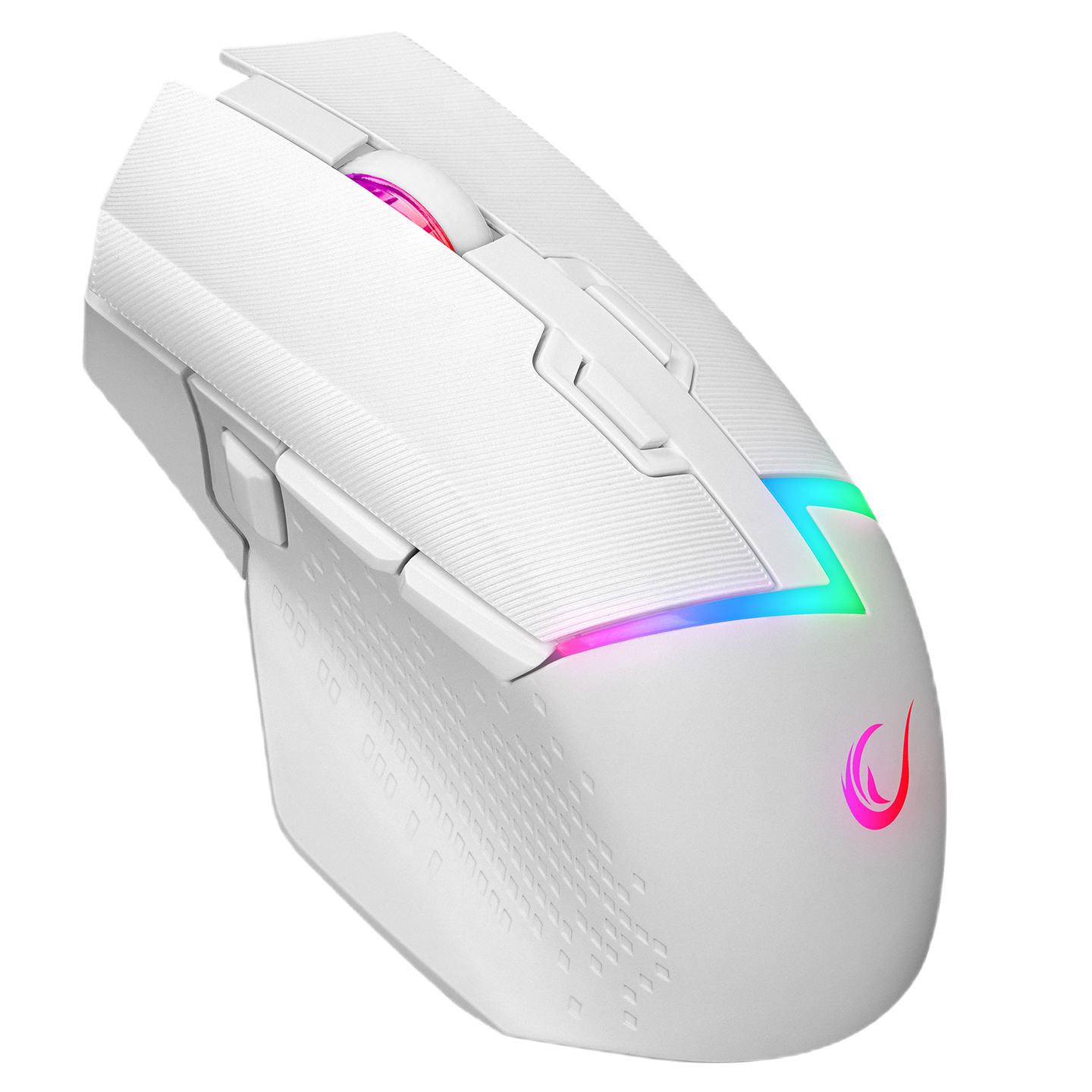 Mouse Gaming Wireless, Rampage DROP M3, Iluminare RGB, 10000 DPI, 10 Butoane, Programabil, 2.4GHz&Wired, USB-C, Alb