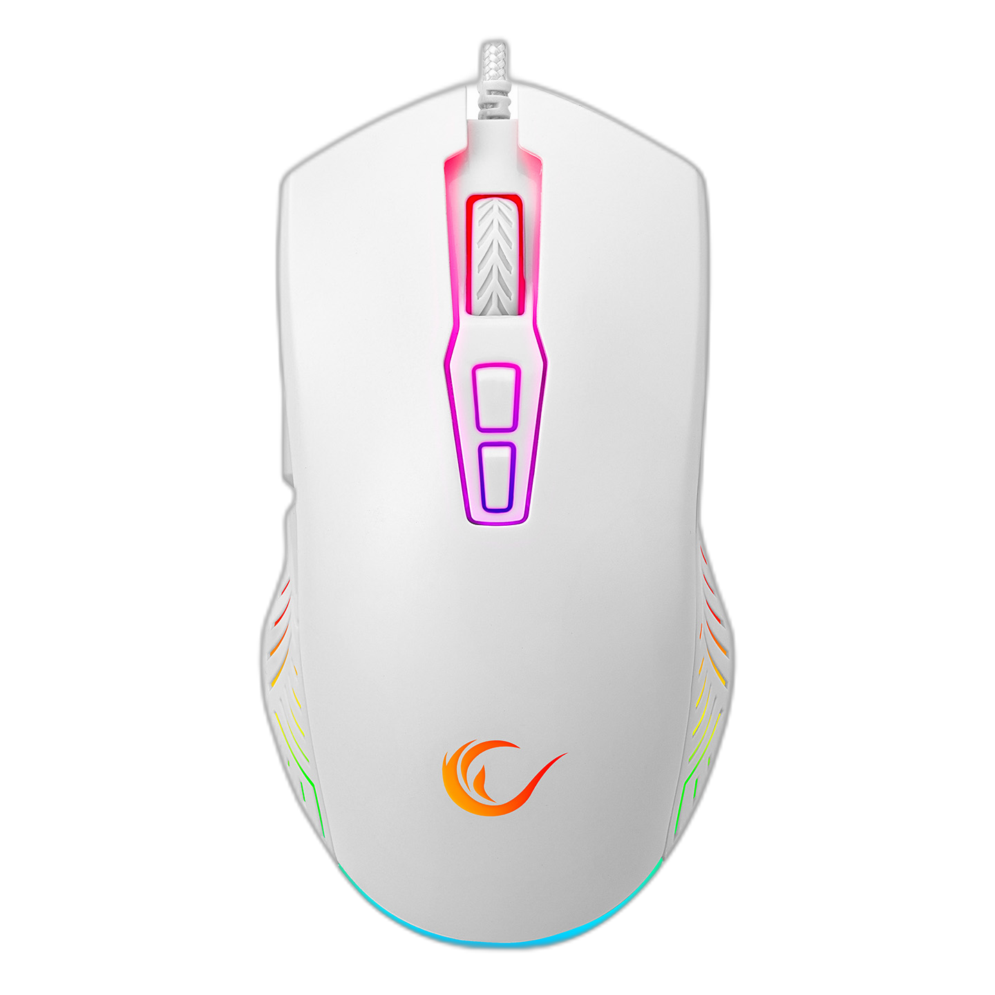 Mouse gaming Rampage SMX-G68 SPEAR, Iluminare RGB, 7200 DPI, 7 Butoane, Programabil,Alb