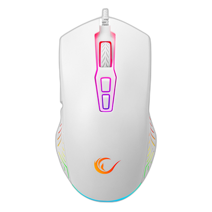 Mouse gaming Rampage SMX-G68 SPEAR, Iluminare RGB, 7200 DPI, 7 Butoane, Programabil,Alb