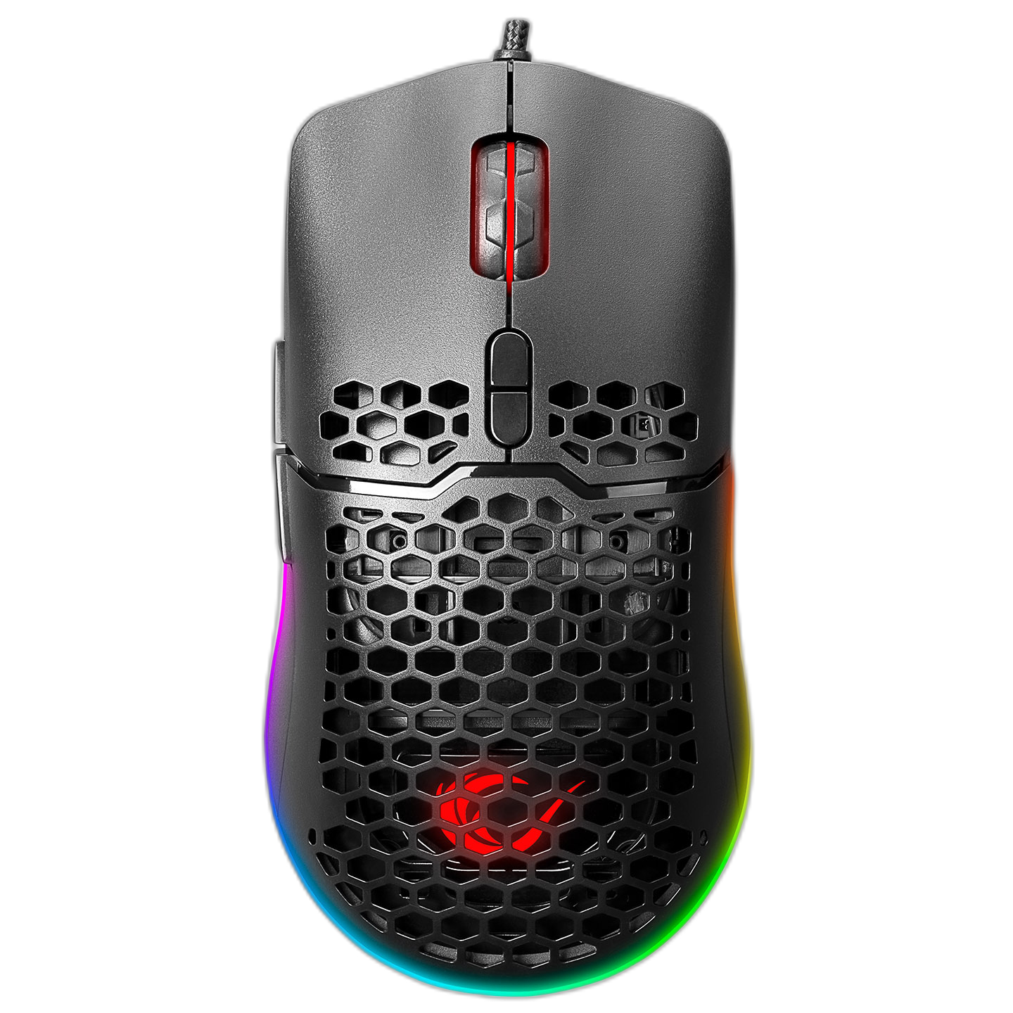 Mouse gaming Rampage SMX-R77 X-TITAN, Ultrausor 67g, Iluminare RGB, 7200 DPI, 7 Butoane, Programabil, Negru