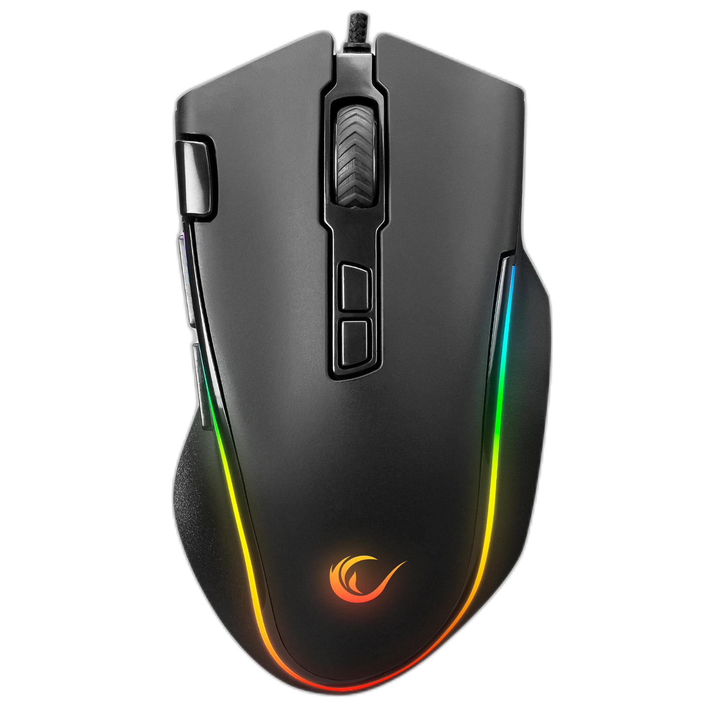 Mouse gaming Rampage SMX-G72 GREEDY, Iluminare RGB, 7200 DPI, 8 Butoane, functie dublu clic, Negru