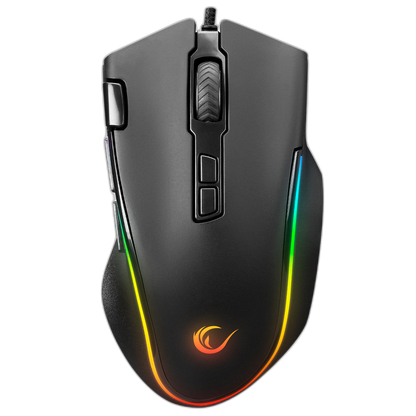 Mouse gaming Rampage SMX-G72 GREEDY, Iluminare RGB, 7200 DPI, 8 Butoane, functie dublu clic, Negru