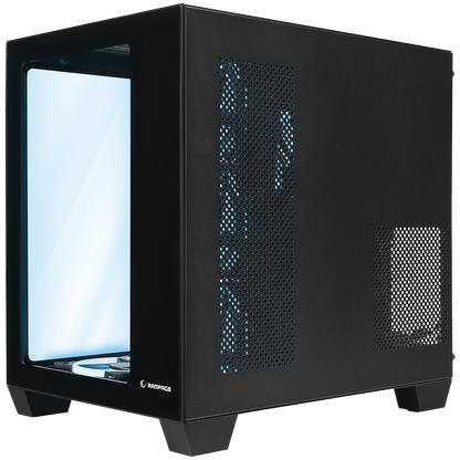 Carcasa Rampage ICEWAVE, Mid-Tower, Tempered Glass, ATX, Fara Sursa, ARGB, Negru