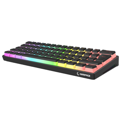 Tastatura Mecanica de Gaming Rampage RADIANT K11, Red Switches, 61 Taste, Iluminare RGB, Full Keys Anti-Ghosting, Pudding Keycaps, USB-C, Layout US, Negru