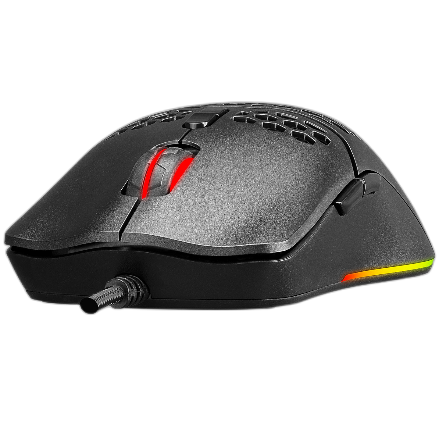 Mouse gaming Rampage SMX-R77 X-TITAN, Ultrausor 67g, Iluminare RGB, 7200 DPI, 7 Butoane, Programabil, Negru