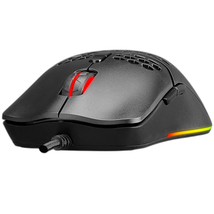 Mouse gaming Rampage SMX-R77 X-TITAN, Ultrausor 67g, Iluminare RGB, 7200 DPI, 7 Butoane, Programabil, Negru