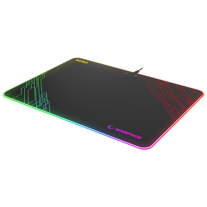 Mousepad Gaming, Rampage MP-13 AURA, Iluminare RGB, 360x260x5mm, Negru