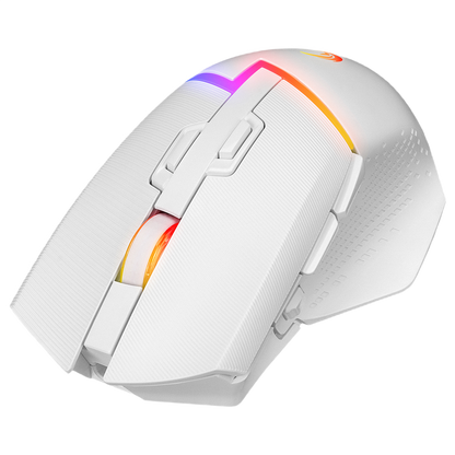 Mouse Gaming Wireless, Rampage DROP M3, Iluminare RGB, 10000 DPI, 10 Butoane, Programabil, 2.4GHz&Wired, USB-C, Alb