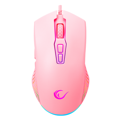 Mouse gaming Rampage SMX-G68 SPEAR, Iluminare RGB, 7200 DPI, 7 Butoane, Programabil, Pink