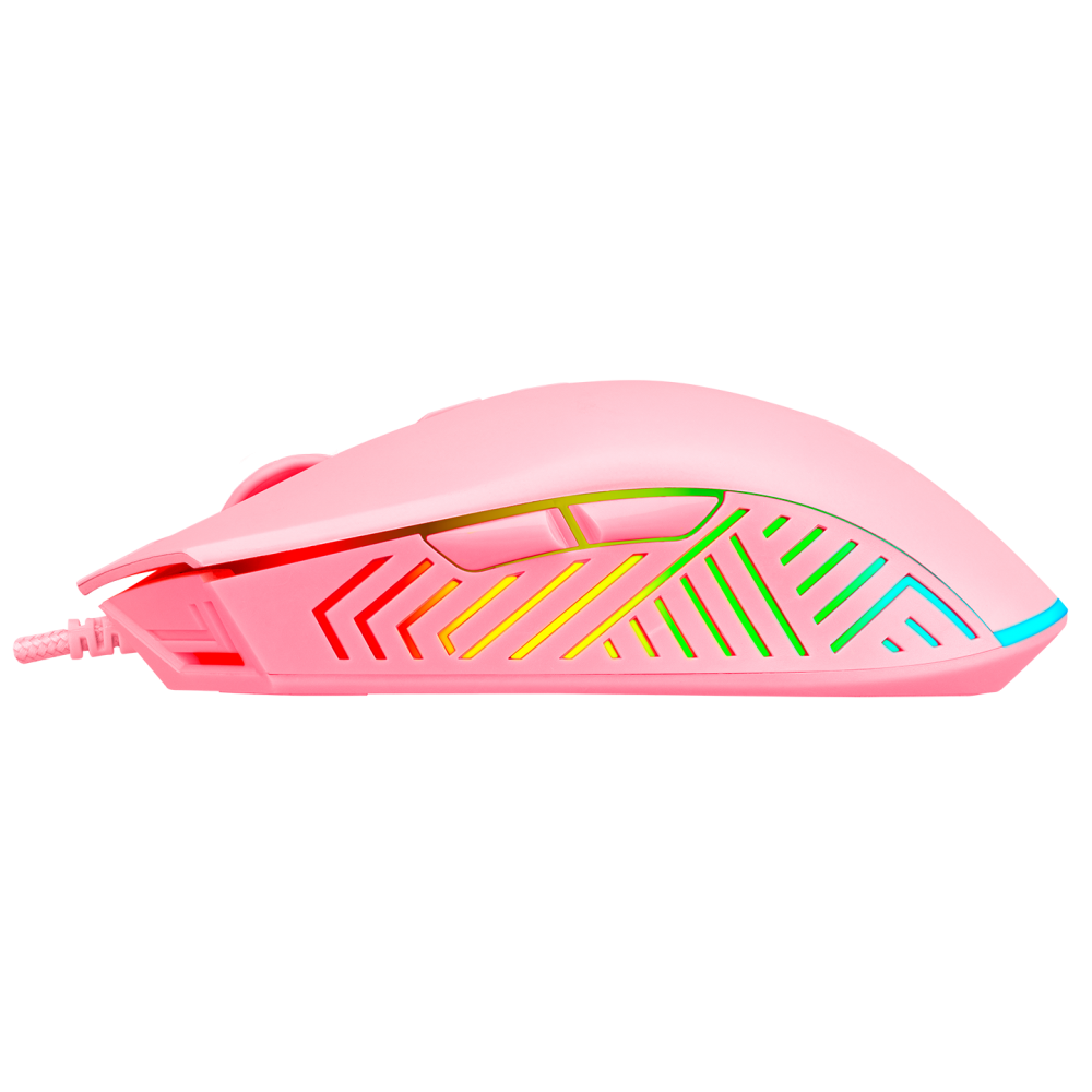 Mouse gaming Rampage SMX-G68 SPEAR, Iluminare RGB, 7200 DPI, 7 Butoane, Programabil, Pink