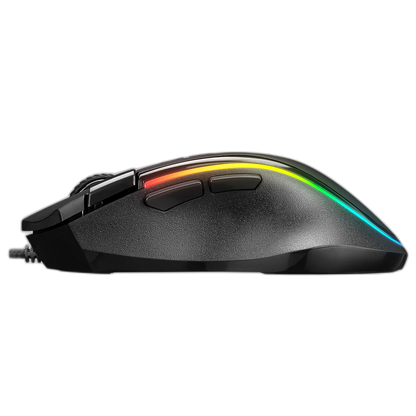 Mouse gaming Rampage SMX-G72 GREEDY, Iluminare RGB, 7200 DPI, 8 Butoane, functie dublu clic, Negru