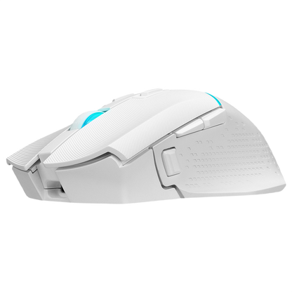 Mouse Gaming Wireless, Rampage DROP M3, Iluminare RGB, 10000 DPI, 10 Butoane, Programabil, 2.4GHz&Wired, USB-C, Alb