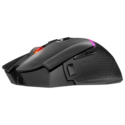 Mouse Gaming Wireless, Rampage DROP M3, Iluminare RGB, 10000 DPI, 10 Butoane, Programabil, 2.4GHz&Wired, USB-C, Negru