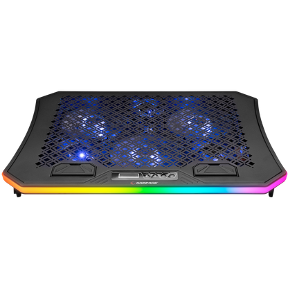 Cooler Laptop AD-RC34 METAFOR, 6 ventilatoare, Iluminare RGB,10-19, Negru