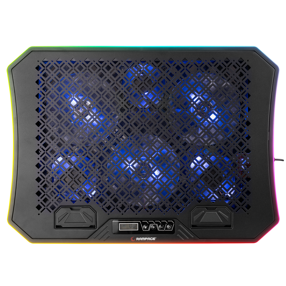 Cooler Laptop AD-RC34 METAFOR, 6 ventilatoare, Iluminare RGB,10-19, Negru