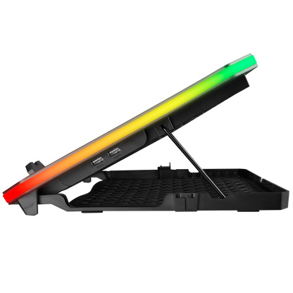 Cooler Laptop AD-RC34 METAFOR, 6 ventilatoare, Iluminare RGB,10-19, Negru