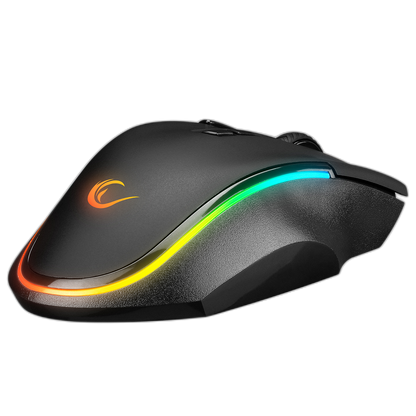 Mouse gaming Rampage SMX-G72 GREEDY, Iluminare RGB, 7200 DPI, 8 Butoane, functie dublu clic, Negru