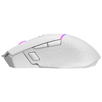 Mouse Gaming Wireless, Rampage DROP M3, Iluminare RGB, 10000 DPI, 10 Butoane, Programabil, 2.4GHz&Wired, USB-C, Alb