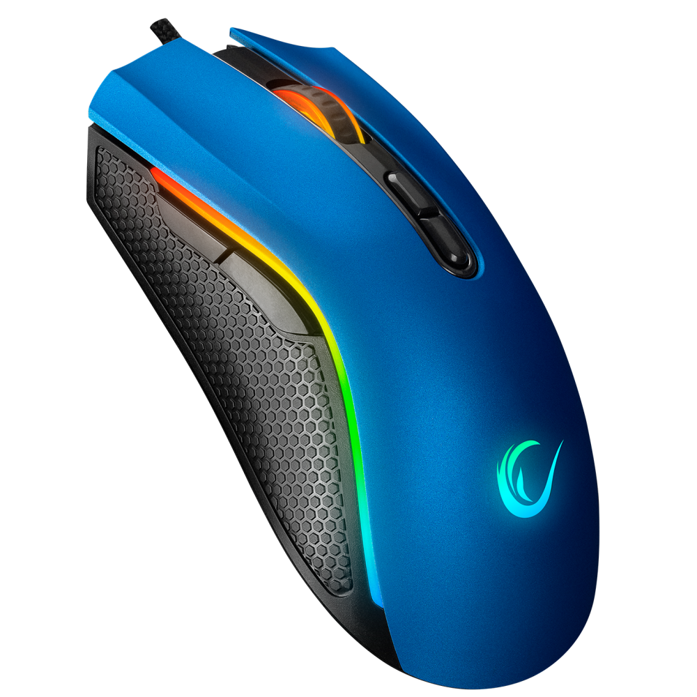 Mouse gaming Rampage SMX-R44, Iluminare RGB, 6400 DPI, 7 Butoane, Programabil, Albastru