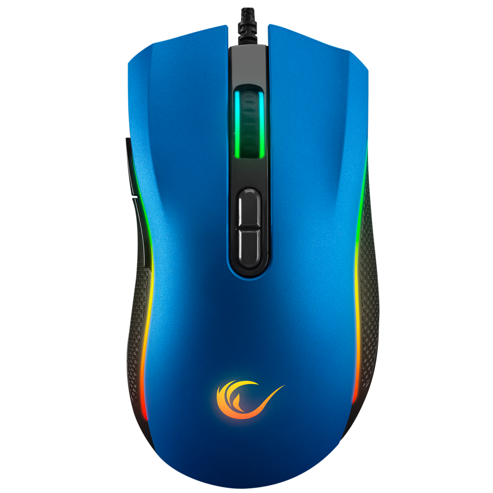 Mouse gaming Rampage SMX-R44, Iluminare RGB, 6400 DPI, 7 Butoane, Programabil, Albastru