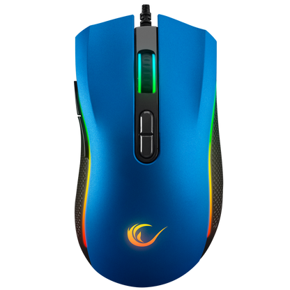 Mouse gaming Rampage SMX-R44, Iluminare RGB, 6400 DPI, 7 Butoane, Programabil, Albastru