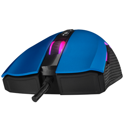 Mouse gaming Rampage SMX-R44, Iluminare RGB, 6400 DPI, 7 Butoane, Programabil, Albastru