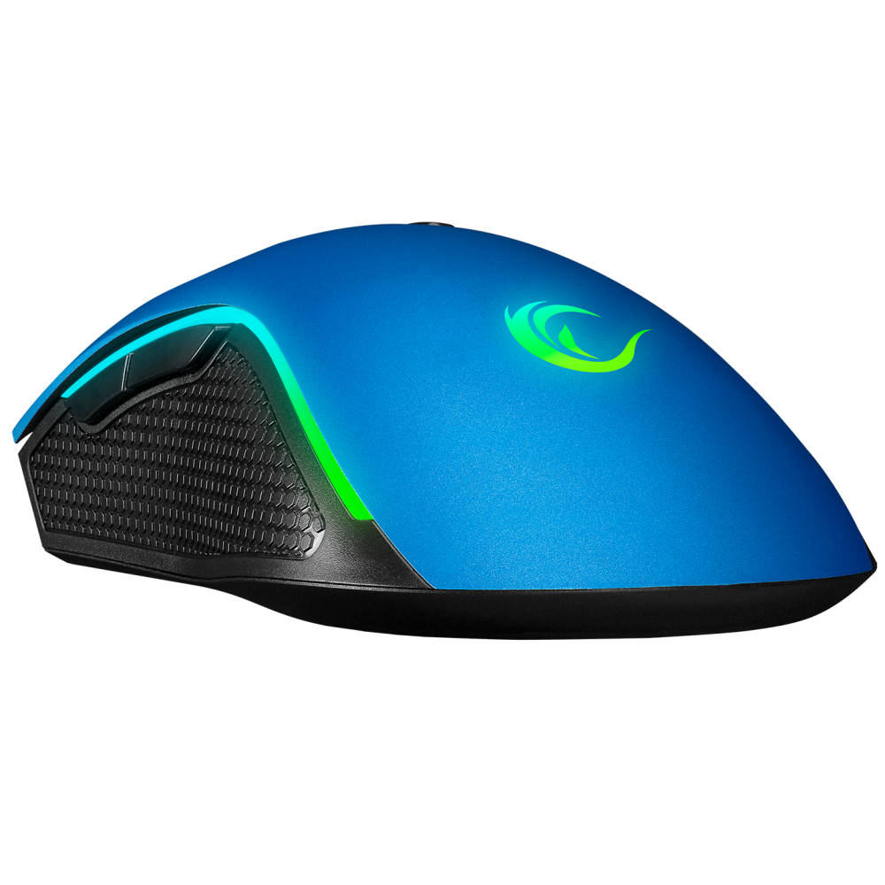 Mouse gaming Rampage SMX-R44, Iluminare RGB, 6400 DPI, 7 Butoane, Programabil, Albastru