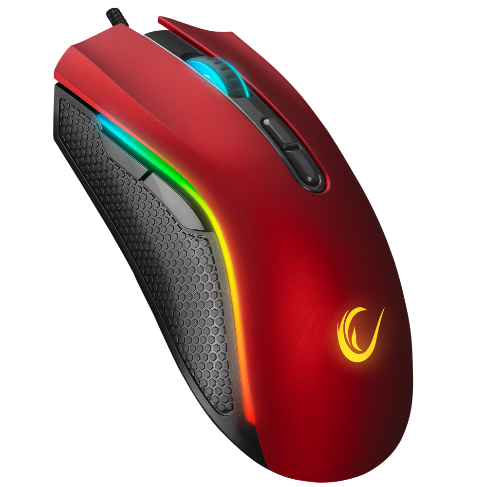 Mouse gaming Rampage SMX-R44, Iluminare RGB, 6400 DPI, 7 Butoane, Programabil, Roșu