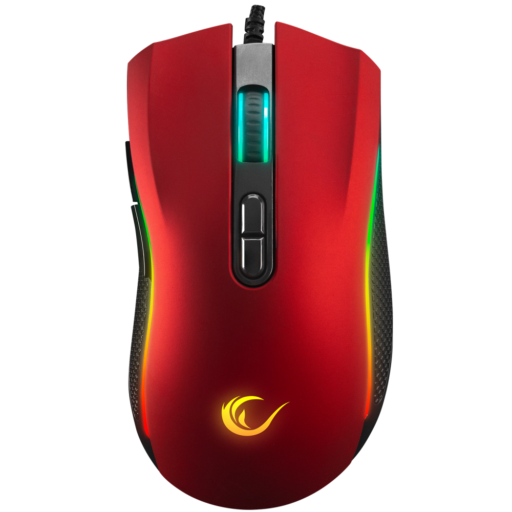 Mouse gaming Rampage SMX-R44, Iluminare RGB, 6400 DPI, 7 Butoane, Programabil, Roșu