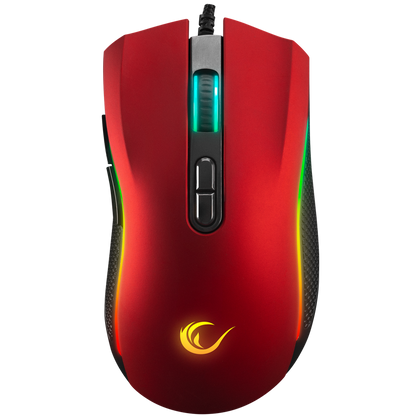 Mouse gaming Rampage SMX-R44, Iluminare RGB, 6400 DPI, 7 Butoane, Programabil, Roșu