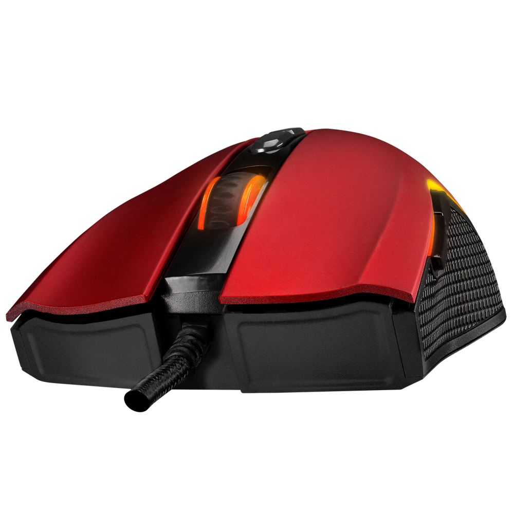 Mouse gaming Rampage SMX-R44, Iluminare RGB, 6400 DPI, 7 Butoane, Programabil, Roșu