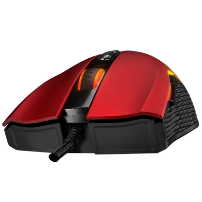 Mouse gaming Rampage SMX-R44, Iluminare RGB, 6400 DPI, 7 Butoane, Programabil, Roșu