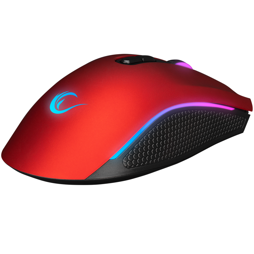 Mouse gaming Rampage SMX-R44, Iluminare RGB, 6400 DPI, 7 Butoane, Programabil, Roșu