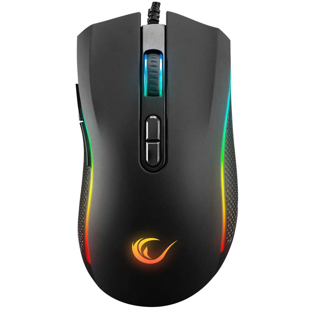 Mouse gaming Rampage SMX-R44, Iluminare RGB, 6400 DPI, 7 Butoane, Programabil, Negru