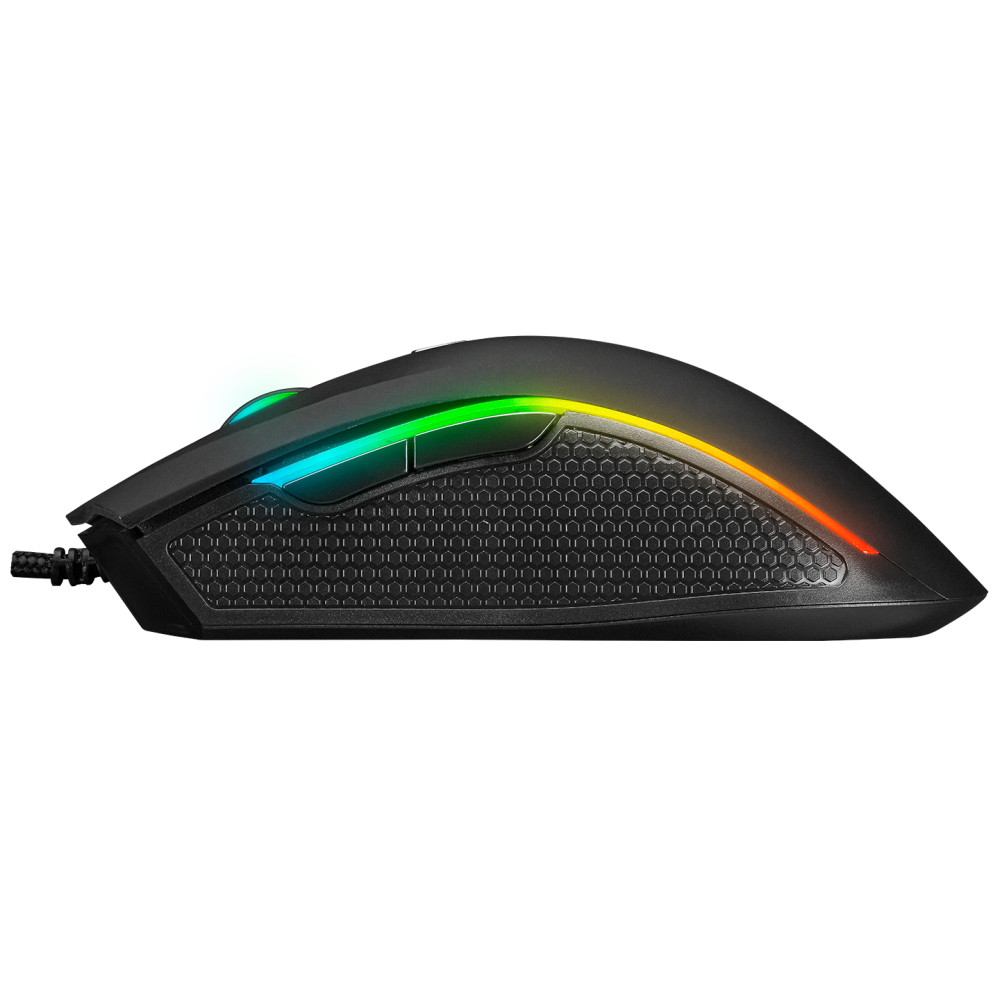 Mouse gaming Rampage SMX-R44, Iluminare RGB, 6400 DPI, 7 Butoane, Programabil, Negru