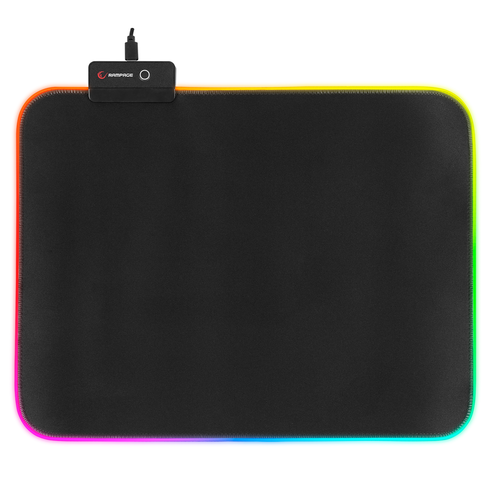 Mousepad Gaming, Rampage MP-23, Iluminare RGB, 252 x 328 x 3 mm, Negru