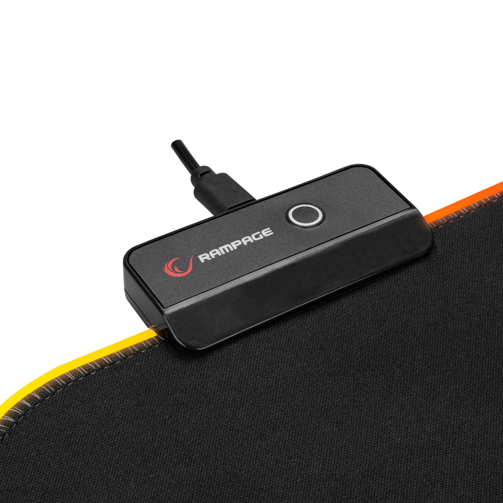 Mousepad Gaming, Rampage MP-23, Iluminare RGB, 252 x 328 x 3 mm, Negru