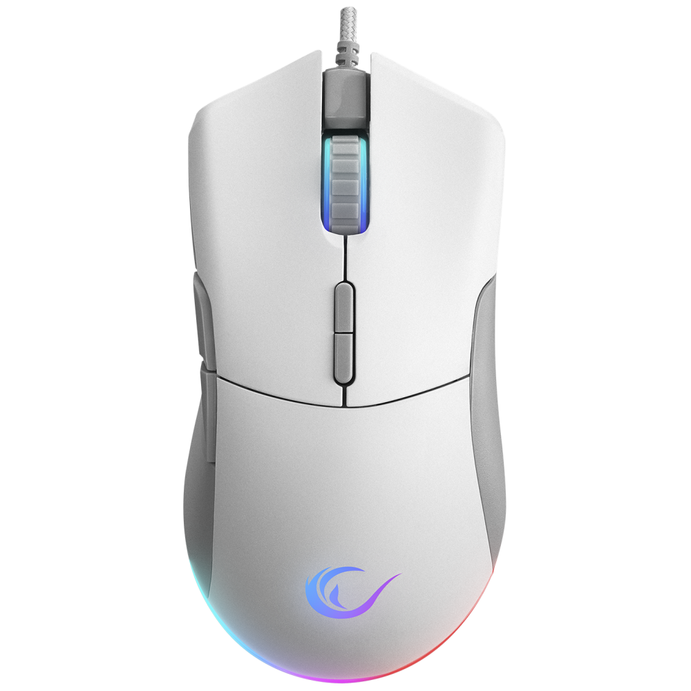 Mouse gaming Rampage SMX-R21 COMPACT, Iluminare RGB, Senzor Instant A825, 7200 DPI1000Hz, 7 Butoane, Programabil, AlbGri