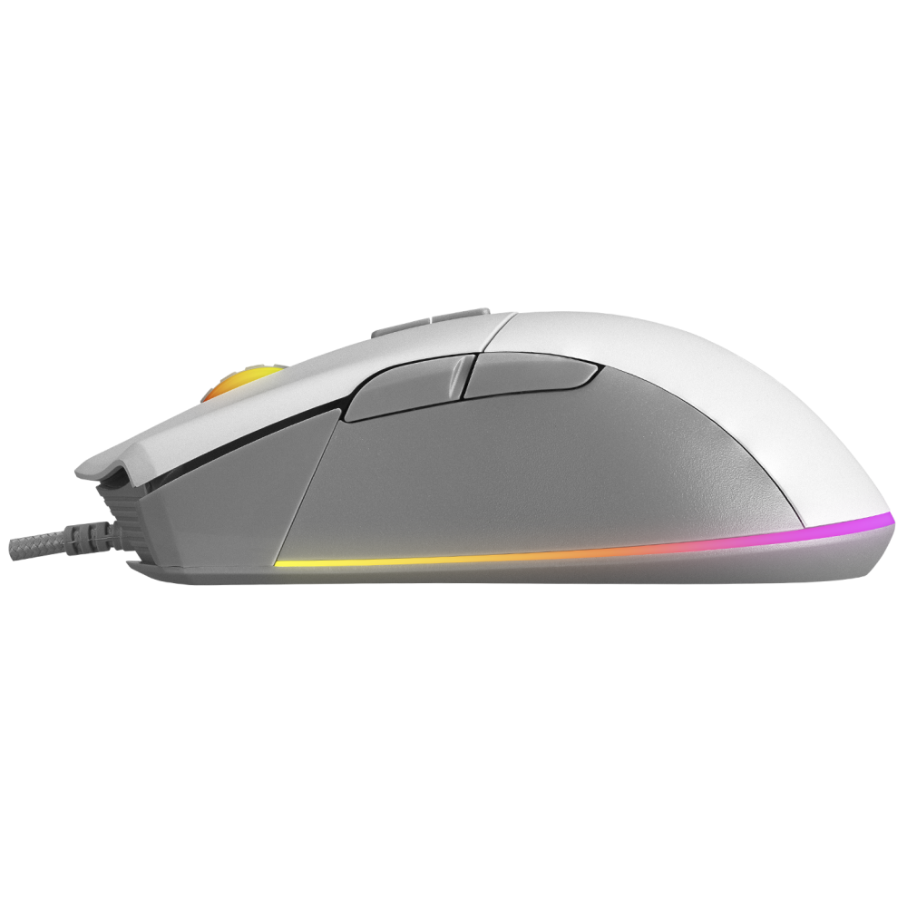 Mouse gaming Rampage SMX-R21 COMPACT, Iluminare RGB, Senzor Instant A825, 7200 DPI1000Hz, 7 Butoane, Programabil, AlbGri